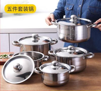 China Viable Wholesale China Baron Stainless Steel 10pcs Happy Royal Cookware Hot Pot Sets Indian Soup Cooking Pot Set Induction for sale