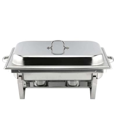 China China Factory Price Hotel Restaurant Stainless Steel Buffet Serving Dish Collapsible Economy Folding Chafing Dish for sale