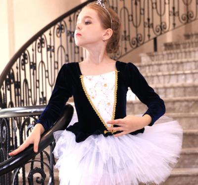 China High Quality Breathable Velvet Girls Winter Velvet Ballet Dress Professional Girls Ballet Dress for sale