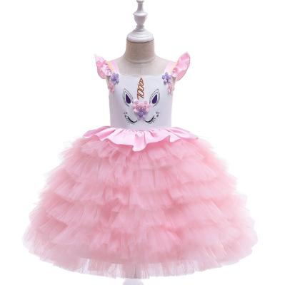 China Cheap Girls Chiffon Tutu Dress Unicorn Costume Puffy Dress For Girls for sale