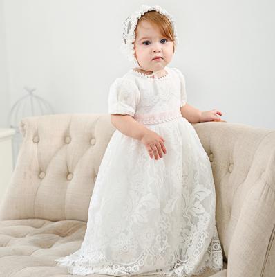 China Breathable Infant White Baptism Dress Baby Boutique Dress Baptism Girls White Dress for sale