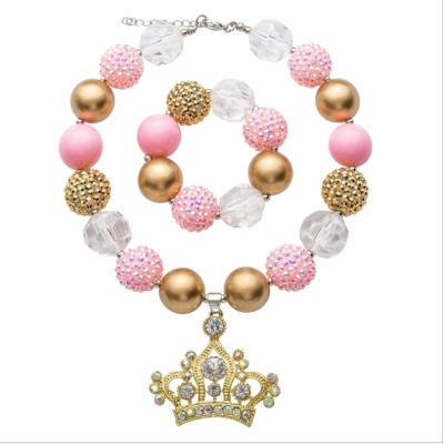 China Bubble Gum Necklace Babies Birthday Party Acrylic Cute Chunky Necklace for sale