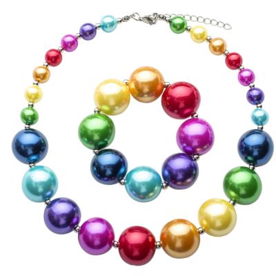 China Chunky Necklace Kids Acrylic Lollipop Babies Bubble Gum Bead Necklace for sale