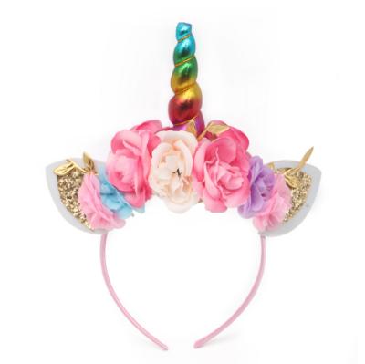 China cheap unicorn headband glitter unicorn headband for baby girl free size for sale