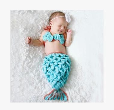 China Cotton Mermaid Design Baby Photo Props Cute Mermaid Baby Photo Props for sale