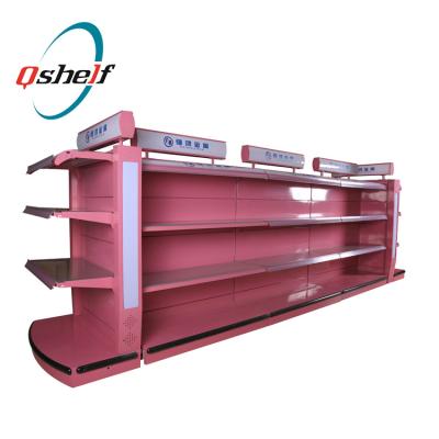 China customized single side/double side metal makeup shop furniture display shelves for cosmetic retail store for sale