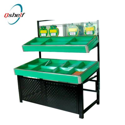 China Reasonable price fruit and vegetable supermarket standard gondola double/single/four sides shelf rack for sale