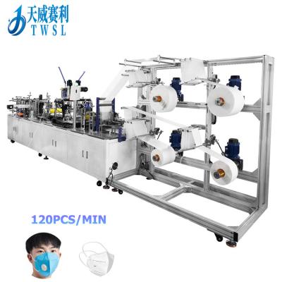 China full automatic 24 hours production high precision without direct machine 3d FFP2/FFP3 120PCS/MIN Adjustable kn95 mask factory n95 4ply children of deviation TWSL 3 layer mask kn95 mask Korea for sale