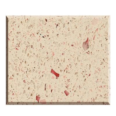 China Easy To Install And Maintain High Quality Two Series Color Mirror Rose Indoor Flooring Artificial Quartz Stone for sale