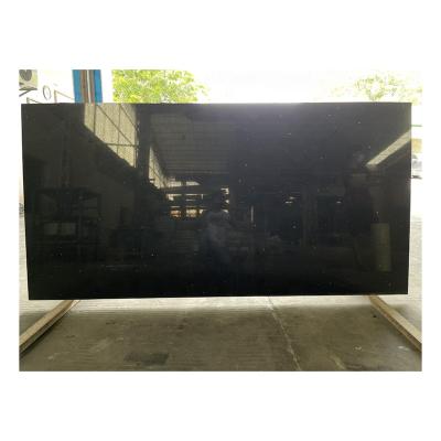 China Easy To Install And Maintain Crystal Black Artificial Quartz Stone Countertops Slab for sale