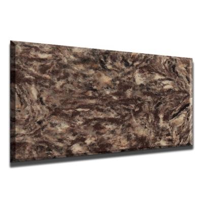 China Easy To Install And Maintain Sideboard Countertop Mirror Polishing Mixed Brown Gold Quartz Artificial Stone for sale