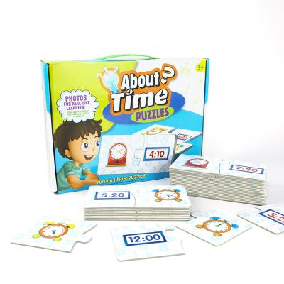 China 30 Piece Fun Educational Toy To Know Time Matching Puzzles For Kid 3 Years Old for sale