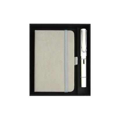 China Custom elastocated hardcover book PU a5 a6 leather notebook with pen and box gift set for sale