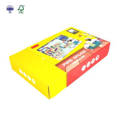 China Recyclable Custom Kids Foldable Foldable Package Top Yellow Paper Box For Toys for sale