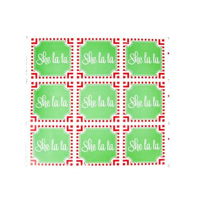 China Printing Business Adhesive Sticker Personalized Logo Green Gift Shape Square Label Sticker Paper for sale