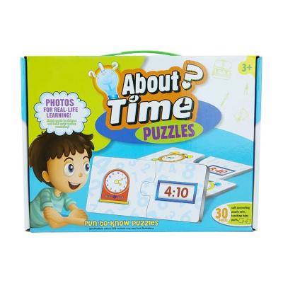 China Educational Toy High Quality Service Capsule Paper Cardboard About Time Puzzle Jigsaw Educational Toys for sale