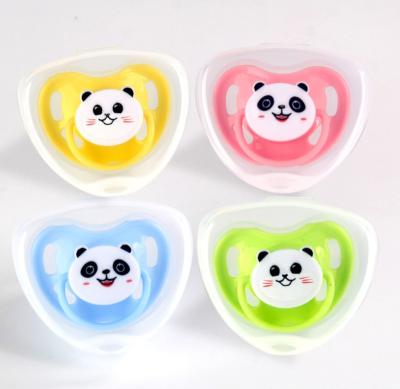 China BPA Free European Silicone Baby Free Pacifier Cartoon Print Game Mouth Bite Baby Sleep Pacifier for sale