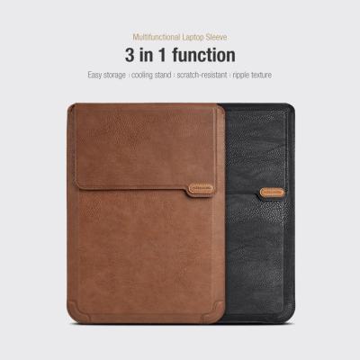 China Laptop Bag& laptop stand & Mouse pad for macbook air 3 in 1 laptop leather sleeve with size adjust laptop stand &mouse protection laptop sleeve bag for lenovo 14-16.1inch for sale