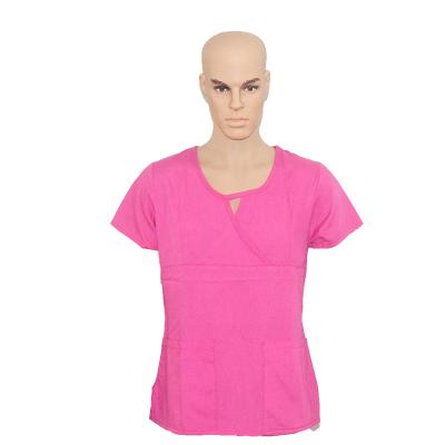 China Bargain Price New Hospital Type Cotton Hospital V-Neck Work Top Fabric Scrubs Top Garment Uniforms for sale