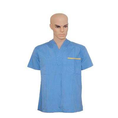 China New Hospital Fashion Comfortable V-Neckline Hospital Work Upper Cloth Scrubs Upper Uniforms For Men for sale