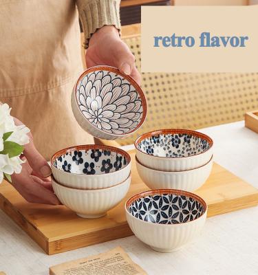 China Retro Rattan Viable Japanese Rice Dessert Bowl Sauce Bowl Gift Rice Bowl for sale