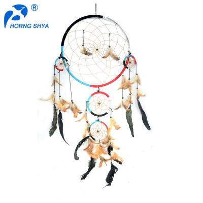 China Europe wholesale supplies cheap handmade indian home decor feather dream catcher for sale