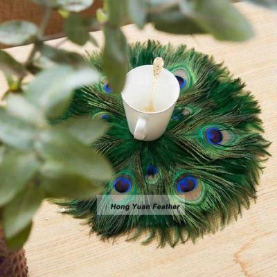 China 2020 Viable Hot Sale Peacock Feather Place Mat For Office Kitchen Dining Home Wedding Party Decor Wholesale for sale