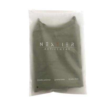 China Recyclable Custom Biodegradable Clear Zipper Plastic Bag Apparel T-shirt Polybag Logo Printing Slider Matte /Frosted for sale