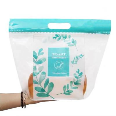 China Recyclable Bread Packaging Laminated Ziplock Bags Bottom Gusset Bread Packaging Rack Up Pouch for sale