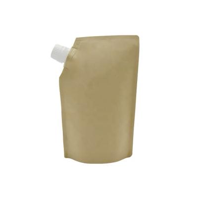 China Eco Friendly 500ml Recyclable Custom Biodegradable Recyclable Liquid Spout Bag Stand Up Kraft Paper Spout Pouch for sale