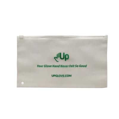 China Recyclable Horizontal Custom Logo Printed Golf Glove Packing Frosted Ziplock Bag for sale