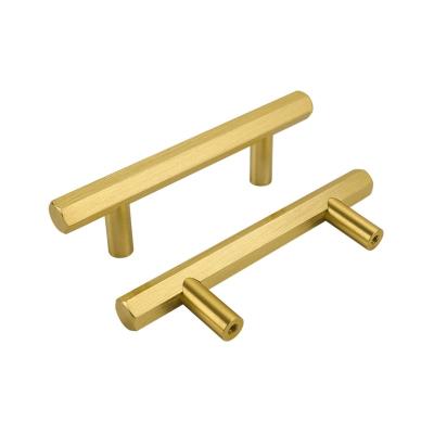 China Stainless Steel Solid Gold Hollow Cabinet Modern Kitchen Bathroom Pulls Drawer Handles for sale