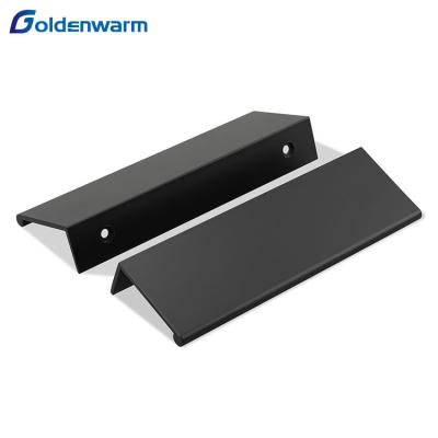 China Modern Black Antique Furniture Cabinet Drawer Handles 96mm 128mm Aluminum Alloy Door Pull Handle for sale