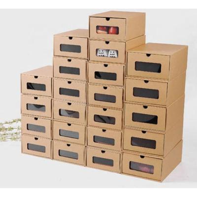 China Recyclable Custom Drop Front Drawer Sliding Kraft Paper Box For Shoe for sale