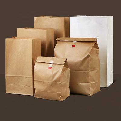 China Custom Recyclable For Food Grade Kraft Paper Bag Recycled Brown Paper Bag With Logo Printed Kraft Paper Bag for sale