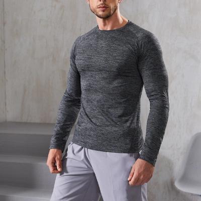 China QUICK DRY Custom Men's Slim Fit Athletic Running Sports Wear Fitness Gym Tee Sports Shirt Long Sleeve Men for sale