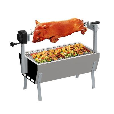 China Easily Assembled Outdoor Multifunctional Commercial Chicken Rotisserie Grill Charcoal Barbecue Stainless Steel Spit Rotisserie for sale