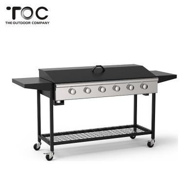 China Hot Sales Easily Assembled Stainless Steel Burner Gas Barbecue Plancha Smokeless Grill for sale