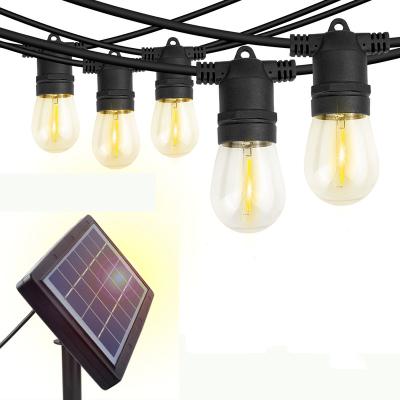 China String New Design 48FT S14 3W 8 Modes Solar Panel Power Led Light Patio Light Outside Solar Led String Lights for sale