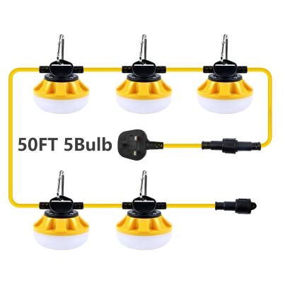 China Factory Supply High Lumen Plug 50FT 50W IP65 Waterproof Industrial String Light 220V UK Outdoor Lights for sale