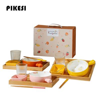 China Sustainable Nordic Style Fruit Series Bowl And Dish Sets Gift Box Restaurant Dinnerware Ceramic Dinnerware Sets For One Person for sale