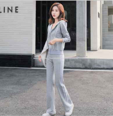 China Anti-wrinkle sports suit women's fashion 2021 female Korean spring autumn sports suit new in stock casual wear promotional overcoat for sale