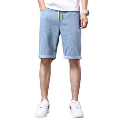 China Summer Men Business Casual Dress Elastic-waist Denim QUICK DRY Shorts,Fashion Casual Stretch Men's Loose Blue Black Slim Short Jeans for sale