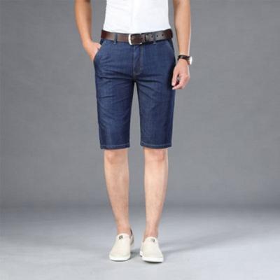 China Brand new QUICK DRY fashion washed summer men's jeans short pants the latest, loose thin blue stretch men's denim shorts for sale