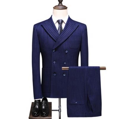 China Anti-wrinkle Men's Three-Piece Suit 80% Acetate Fiber Closure Collar Slim Casual Wedding Dress Suit 80% Triple Cross Button Men's Slim Two-Piece Suit for sale