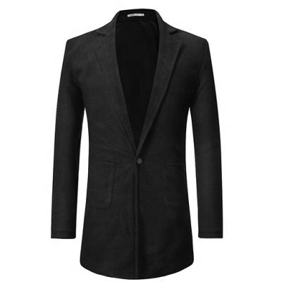 China Korean version manufacturer wholesale men's single breasted Anti-wrinkle 63% acetate fiber button wear casual blazers long suit youth for sale