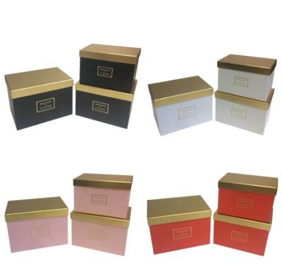 China Custom Design Simple Lot 3pcs Gift Box Wholesale From FSC China Supplier , Flower Packing Square Gift Box for sale