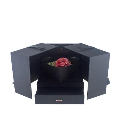 China FSC China Supplier Recyclable Wholesale Flower Packaging Entrance and Drawer GIF Magic Heart Shaped Box for sale