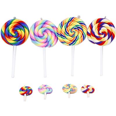 China Global Pretend Play Food Christmas Tree Ornaments Swirl Pops Artificial Fake Lollipops for sale