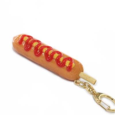 China Global Party Decor 3D Novelty Key Chain Fake Food Plastic Sausage for sale